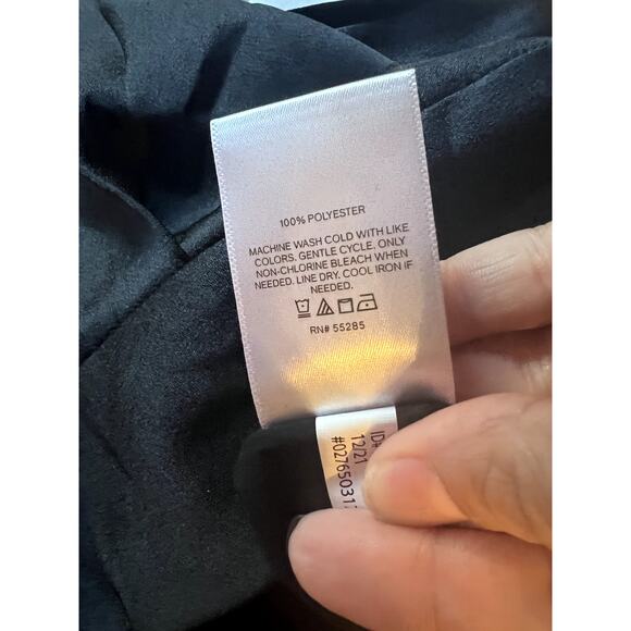 Express Silk Midi Skirt black Knot Size 12 Lined Cocktail Party Elegant - Picture 9 of 9